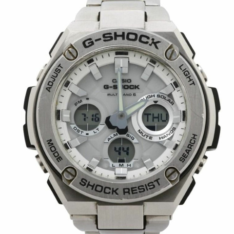 卡西歐 G-SHOCK G-STEEL GST-W1100-7AJF 白色銀色不鏽鋼男士手錶