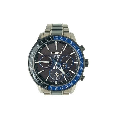 精工 Astron GPS 太陽能 5X 系列 5X53-0AD0 SBXC009 手錶，黑色錶盤，鈦陶瓷錶殼，男士模擬手錶