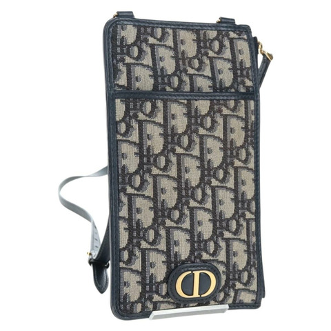 Christian Dior Trotter 帆布 30 Montaigne Diorissimo 手袋 海軍藍 金色 正品 197573M
