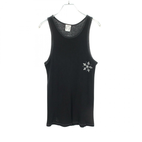 CHROME HEARTS 羅紋背 logo 無袖背心，純棉材質，黑色，二手，男 L 碼。