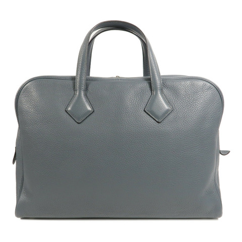 HERMES Clemence皮革Victoria II 12H手挽袋Bleu Orage
