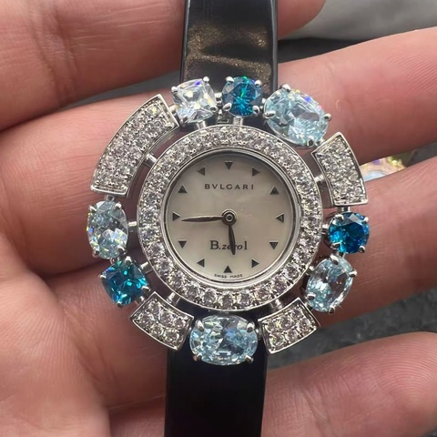 【1萬元買Bvlgari高珠腕錶😍全網最低價✨】Bvlgari/寶格麗 Zero1石英女表 帕拉伊巴海藍寶圈 震撼撿漏