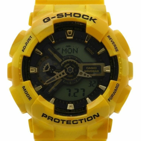 卡西歐 G-SHOCK 軍用迷彩手錶 GA-110CM-9AJF 黑黃樹脂男士款