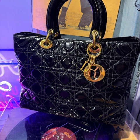 迪奧 christian dior 黛妃包 絕版 古董包 lady dior 黑色 手提包