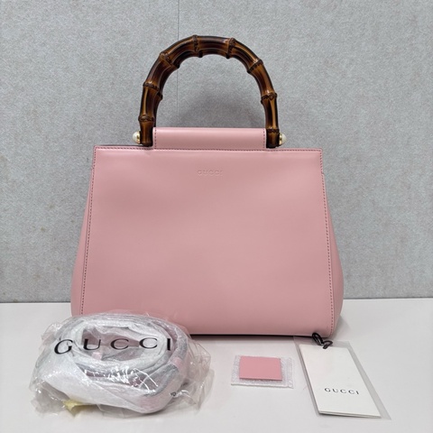 Gucci 古馳 粉色竹節單肩包
