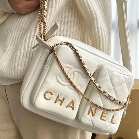CHANEL香奈兒白金雙層相機包炸彈包芯片款全新全配🈶購證