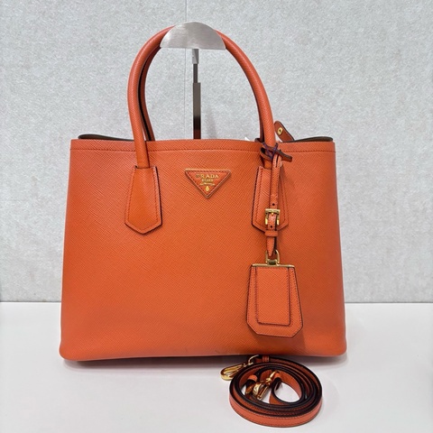 Prada 普拉達 橙色托特單肩包