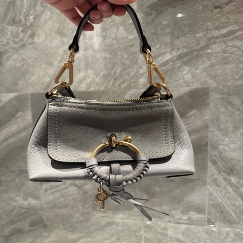 See by Chloe mini joan 灰色 斜包 手拿包連塵袋