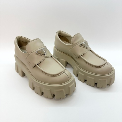99新prada米色樂福鞋35.5碼