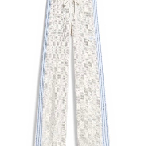 Adidas 白色透視長褲運動褲休閒褲White Crochet Wide Leg Track Pants