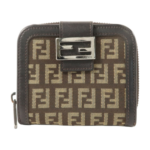 FENDI 帆布Bifold Wallet銀扣錢包