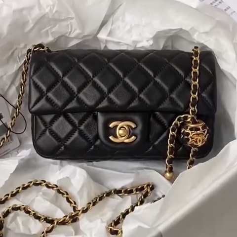 CHANEL 香奈兒黑金核桃金球Cf20 cf大mini 芯片款 全新全配🈶購證