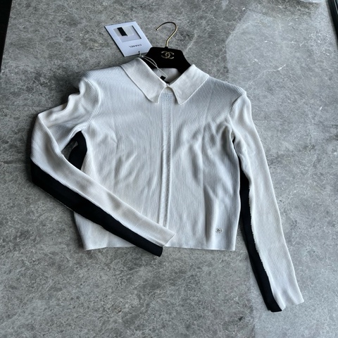 Chanel 23N翻领针织上衣fr38~~