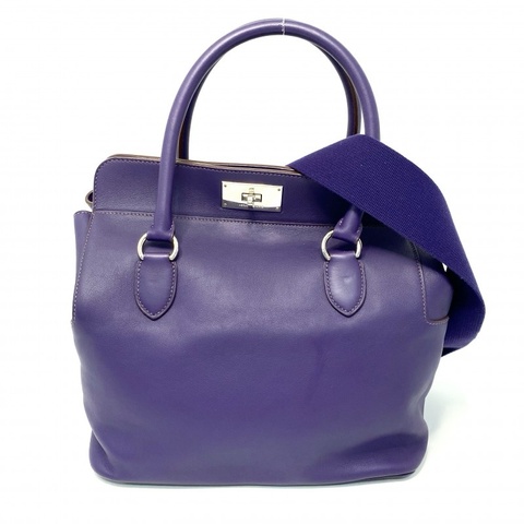 Hermes 愛瑪仕 Toolbox 26 5L 深紫滑面牛皮2用袋 T刻