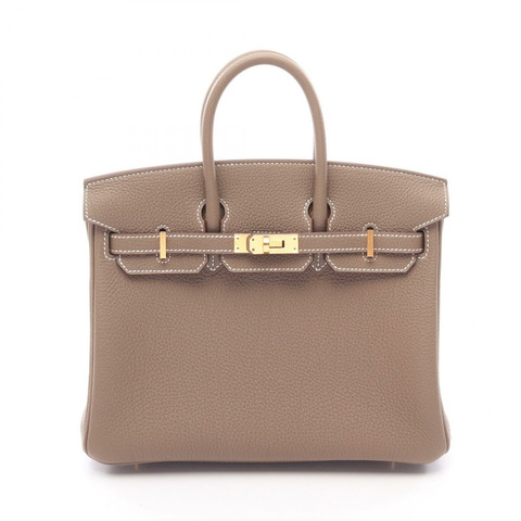 愛馬仕 Birkin 25 手提包，Togo 皮革，灰色/灰褐色，金色五金，二手，女士款