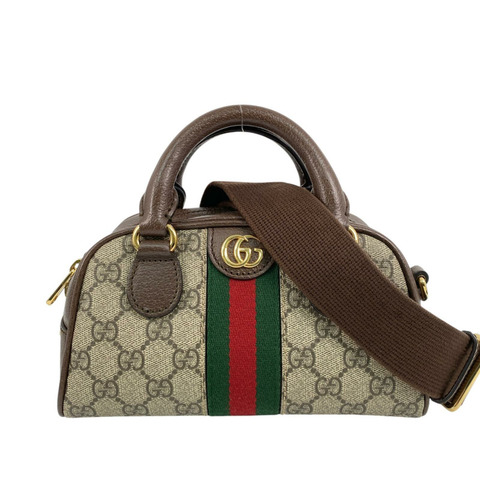 △ GUCCI 古馳 Brown Coated Canvas Ophidia GG Monogram 2 way bag 啡色塗層帆布GG花紋兩用袋 724606-267016501