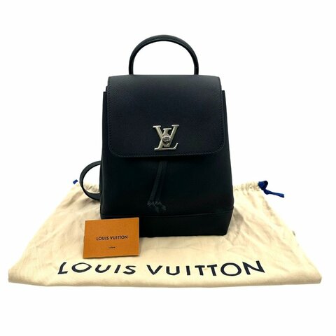 【美收精品】Louis Vuitton 黑色翻蓋束口後背包  C-963【隔月月中將轉賣至日本 上架期限30天】