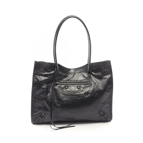 BALENCIAGA Le City 中型托特包 8469212ABEK1000 黑色皮革 二手 女士
