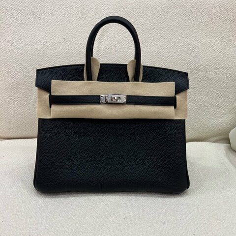 愛馬仕 Hermès Birkin 25 黑色 Togo皮 銀扣 全新 G刻