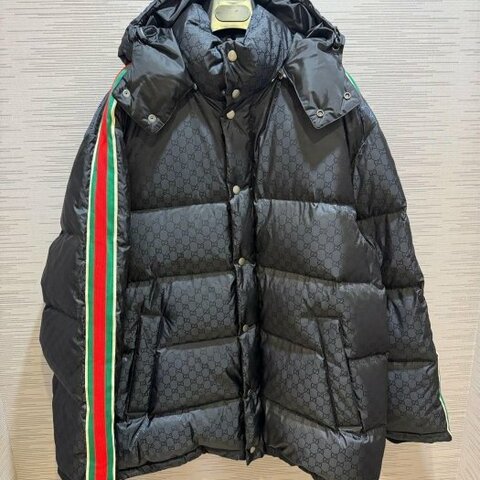 💎Han's house精品服飾💎GUCCI 滿版 羽絨外套 連帽可拆 現貨50號 原價 115000