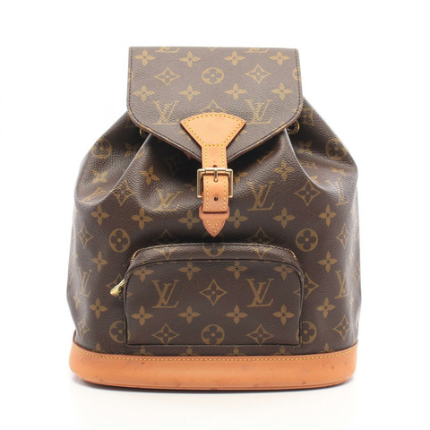路易威登 Montsouris MM 雙肩包 M51136 Monogram 帆布 棕色 二手