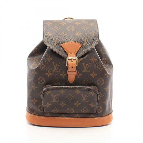 路易威登 Montsouris MM 雙肩包 M51136 Monogram 帆布 棕色 二手