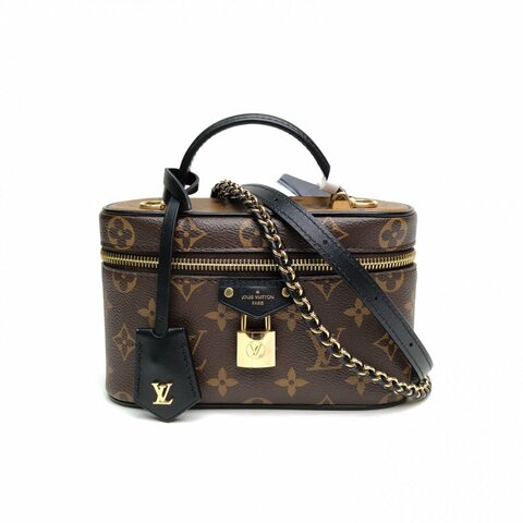 LV Vanity化妝包ChainPouch老花金扣晶片肩背包