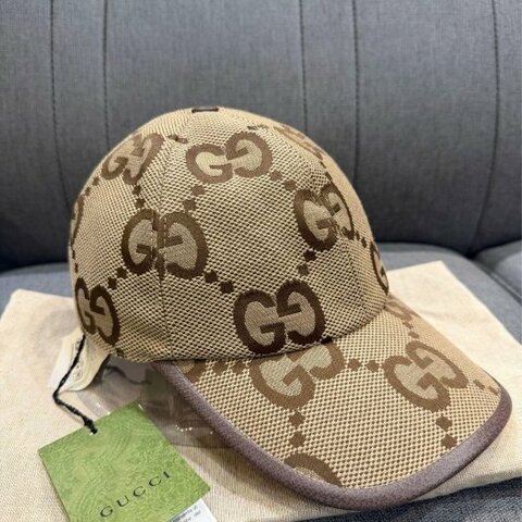 💎Han's house精品服飾💎GUCCI 尼龍 滿版 老花 GG Jumbo 帽子 原價18000