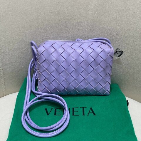 BV葆蝶家Bottega Veneta 編織紫色相機包單肩包斜挎包