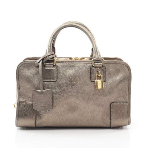 LOEWE Amazona 28 手提包 皮革 棕色 二手 女士