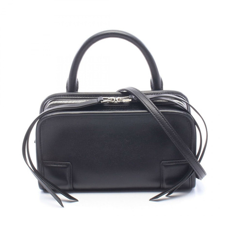 LOEWE Amazona 180 迷你肩斜背包，黑色真皮，二手女款