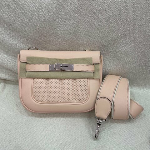 愛馬仕 Hermès Mini Berline 21cm  P1薔薇粉 Swift皮 銀扣 T刻