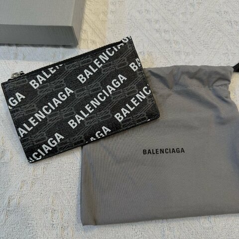 Balenciaga 巴黎世家 Logo印花卡套 黑色 零錢包 硬幣包 現貨 二手精品