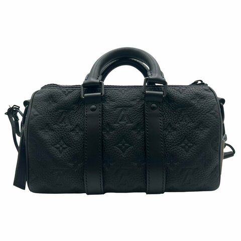 【美收精品】Louis Vuitton 黑色壓紋牛皮手提斜背包  C-970【隔月月中將轉賣至日本 上架期限30天】