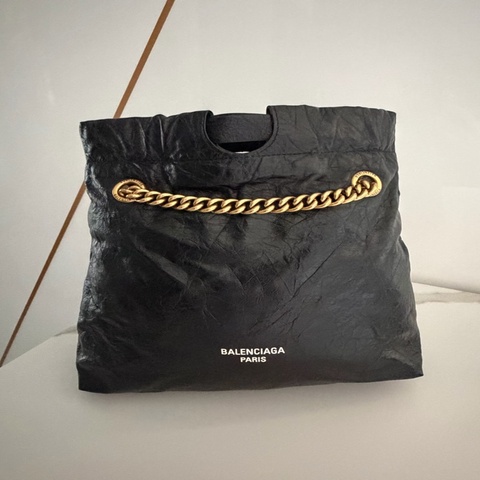 Balenciaga Crush 皮革小號手提袋