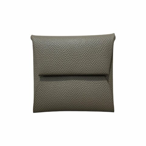 HERMES 愛馬仕 BASTIA零錢包 大象灰 牛皮