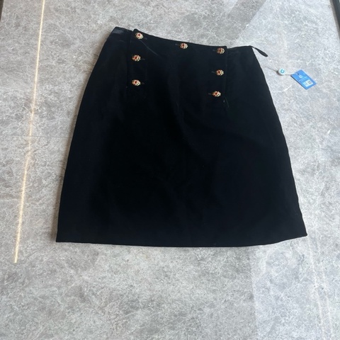 Chanel 96A中古黑丝绒琉璃扣半裙fr36~~