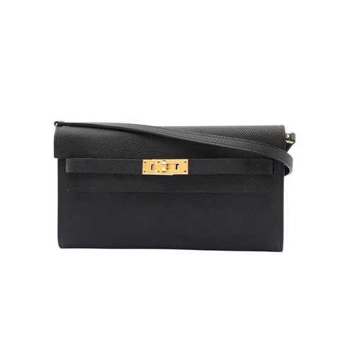 HERMES 愛馬仕 Kelly To Go 肩背包 黑色 Epsom牛皮 B刻 金扣 H080253CC