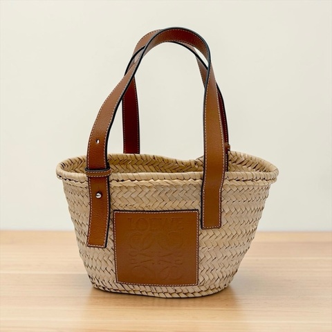 莉亞精品♡ Loewe 編織托特 咖色 二手美包