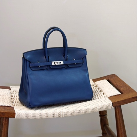 【震撼撿漏價💰全網最低價💫】Hermes/愛馬仕 Birkin25 寶石藍 銀扣