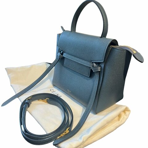 【美收精品】CELINE Belt Bag Nano 粒紋小牛皮兩用鯰魚包 / 斜背包 / 手提包 6-934 【隔月月中將轉賣至日本 上架期限30天】