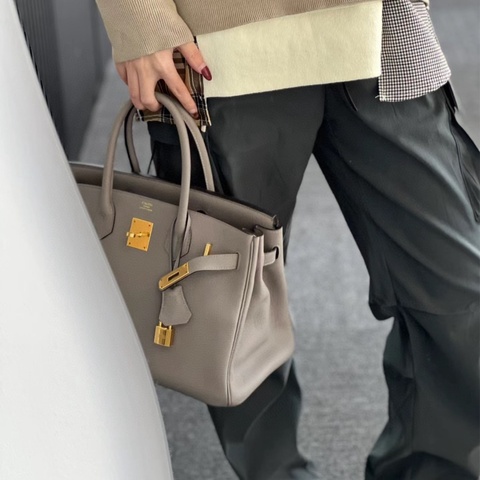 【震撼撿漏價💰全網最低價💫】Hermes/愛馬仕 Birkin35 m8銀河灰 金扣