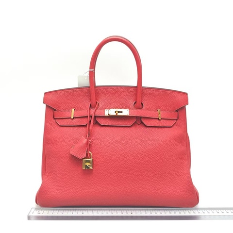 【震撼撿漏價💰全網最低價💫】Hermes/愛馬仕 Birkin35 石榴紅 金扣