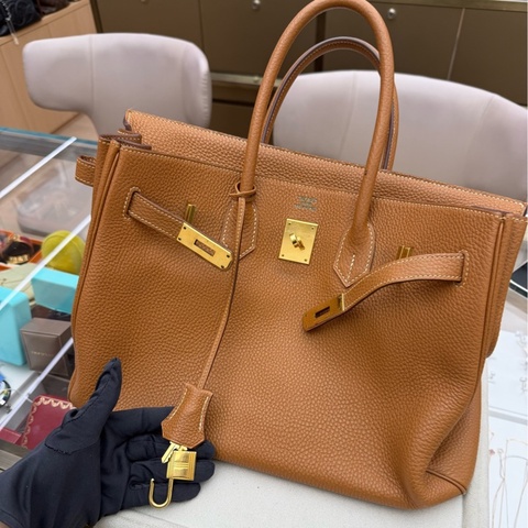 【震撼撿漏價💰全網最低價💫】Hermes/愛馬仕 Birkin35 金剛棕 金扣