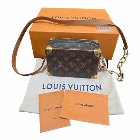【美收精品】  LOUIS VUITTON Mini Soft Trunk 經典老花金屬角邊兩用鏈帶斜背包 / 盒子包 6-812【隔月月中將轉賣至日本 上架期限30天】