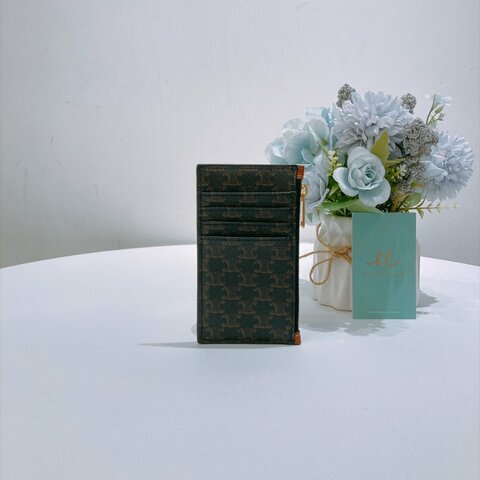 TW4987 Celine 塞琳 拉鏈 卡包Triomphe Canvas Card Holder