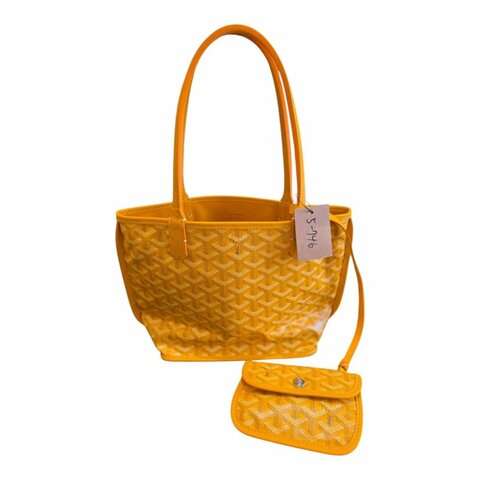 【美收精品】GOYARD  Anjou Mini Tote 雙面使用老花防潑水帆布/皮革迷你子母托特包 5-746【隔月月中將轉賣至日本 上架期限30天】