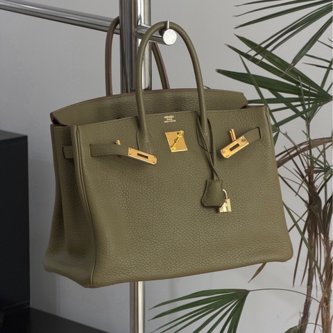 【震撼撿漏價💰全網最低價💫】Hermes/愛馬仕 Birkin35 叢林綠  金扣