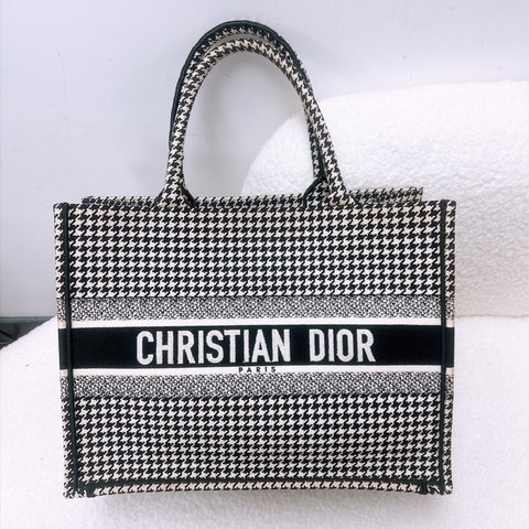Dior book 托特包黑白千鳥格