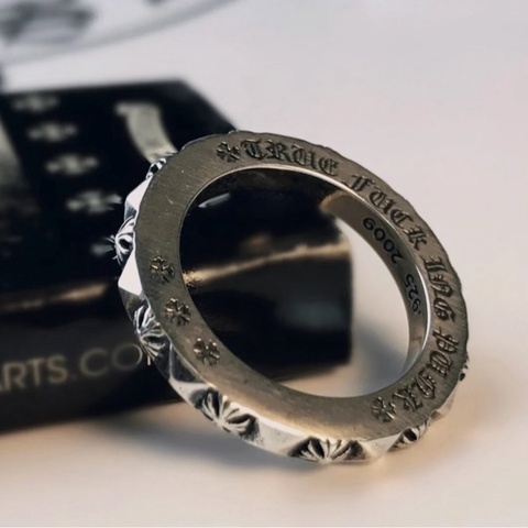 【震撼撿漏💰全網最低價💫】Chrome Hearts/克羅心 925銀凹凸十字花戒指朋克風 戒指